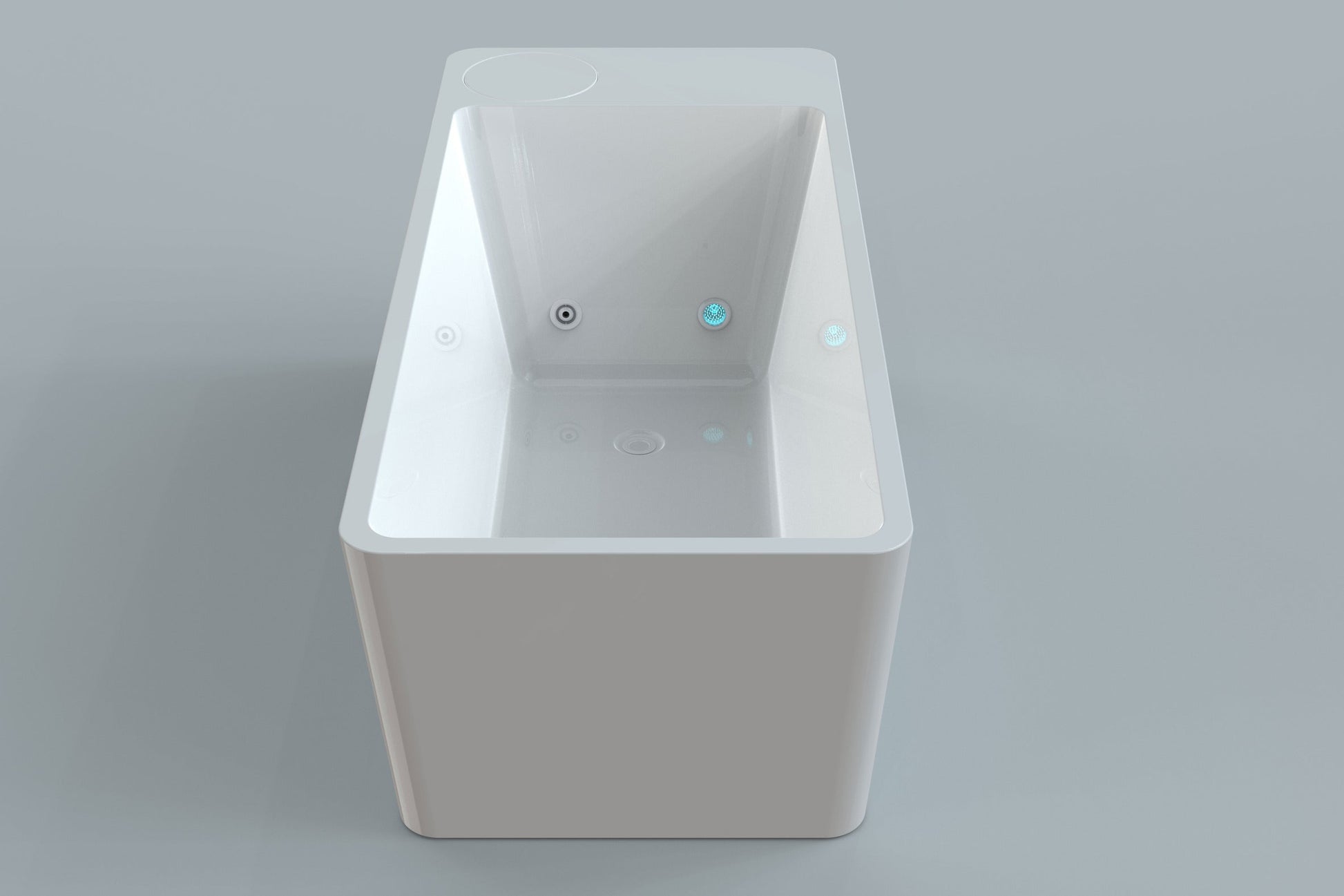 Side angle view of the Elite Plunge recovery tub.